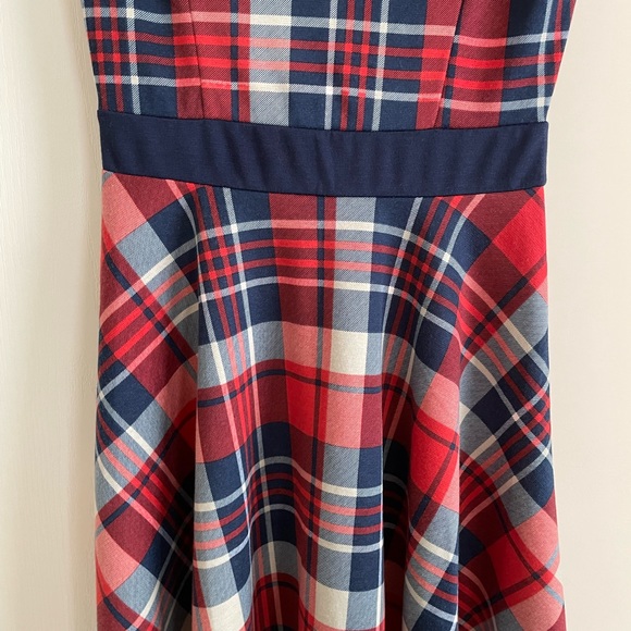 ModCloth Yellow Star Red and Blue Plaid dress size M - Picture 3 of 4